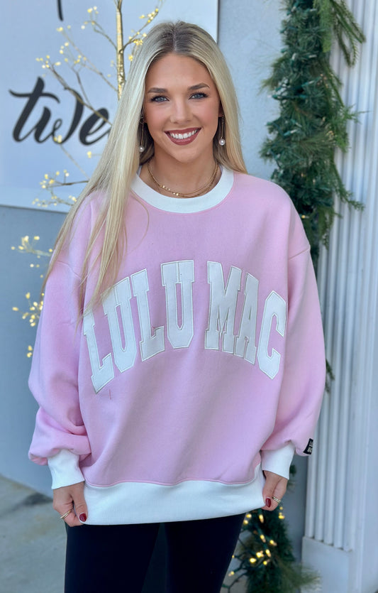Lulu Mac Color Block Pink/White Sweatshirt