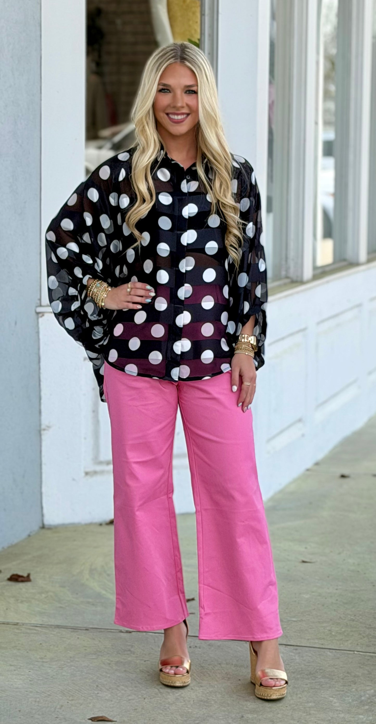 Denim Front Pocket Pants, Peony