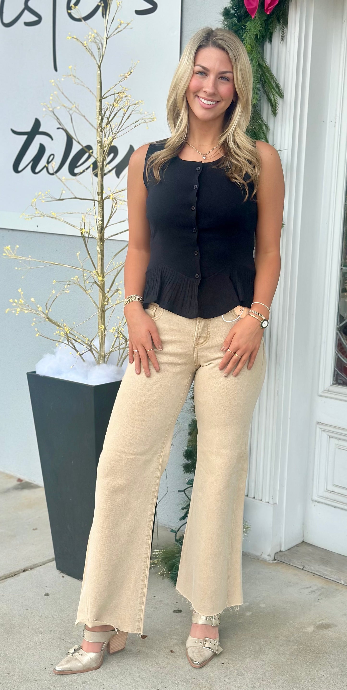 Latte Tummy Control Mid Rise Pants