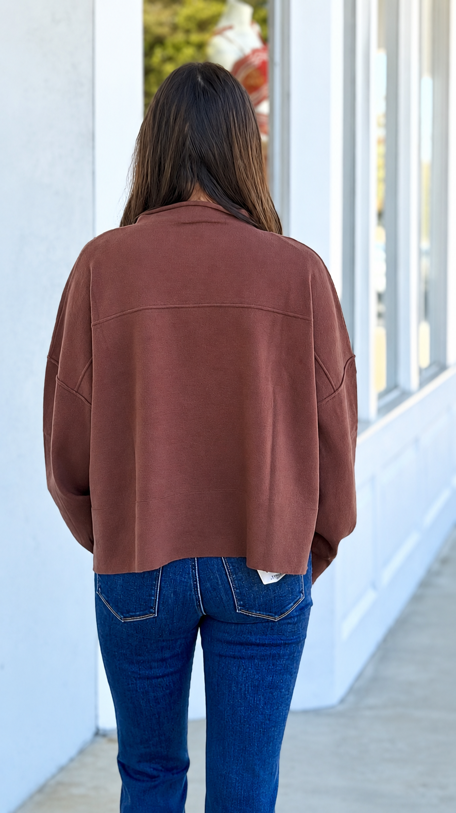 Espresso Mock Neck Pullover