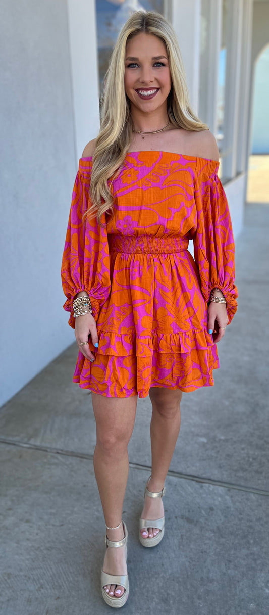 Leah Floral Niko Smocked Mini Dress