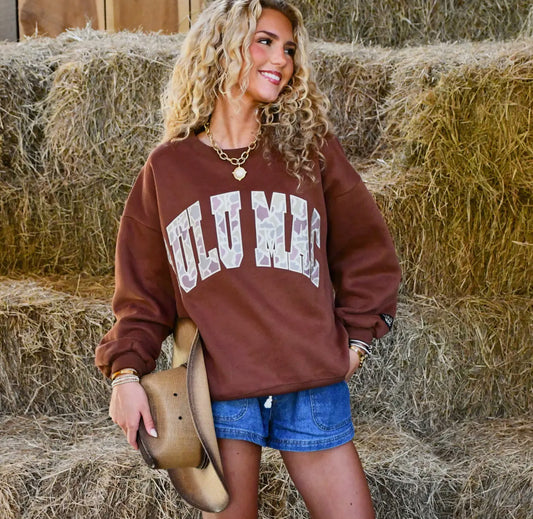 Camo Lulu Mac Pullover, Brown