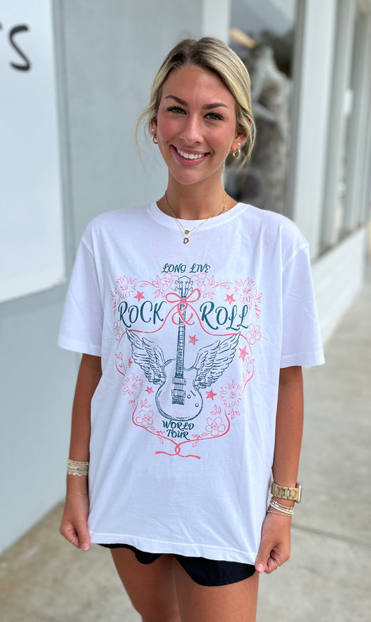 Long Live Rock & Roll Graphic Tee, White