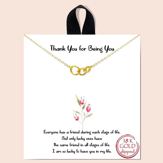 Gold-Dipped 3 Hammered Circle Charm Necklace