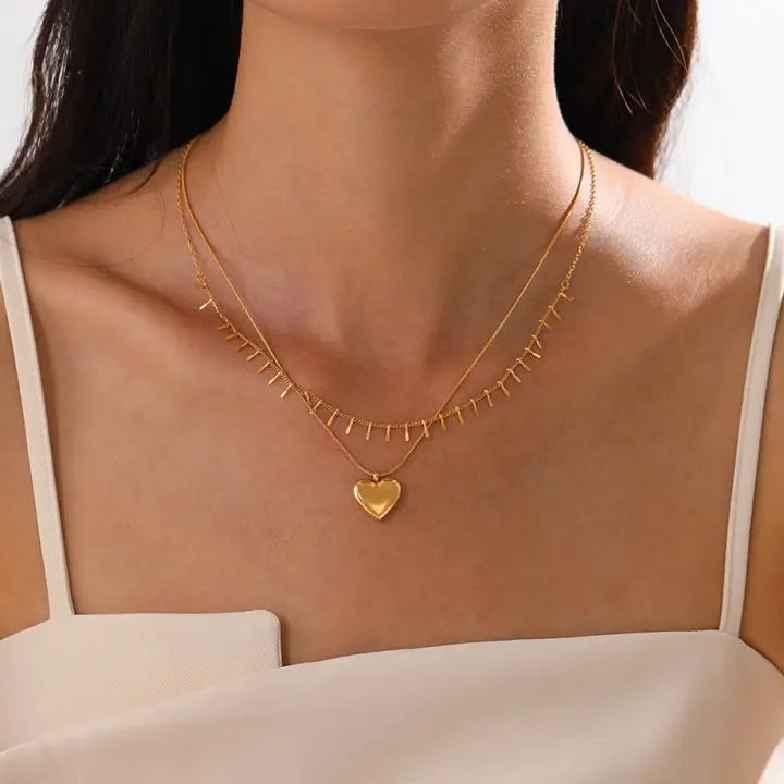 Heart Chain Spike Necklace