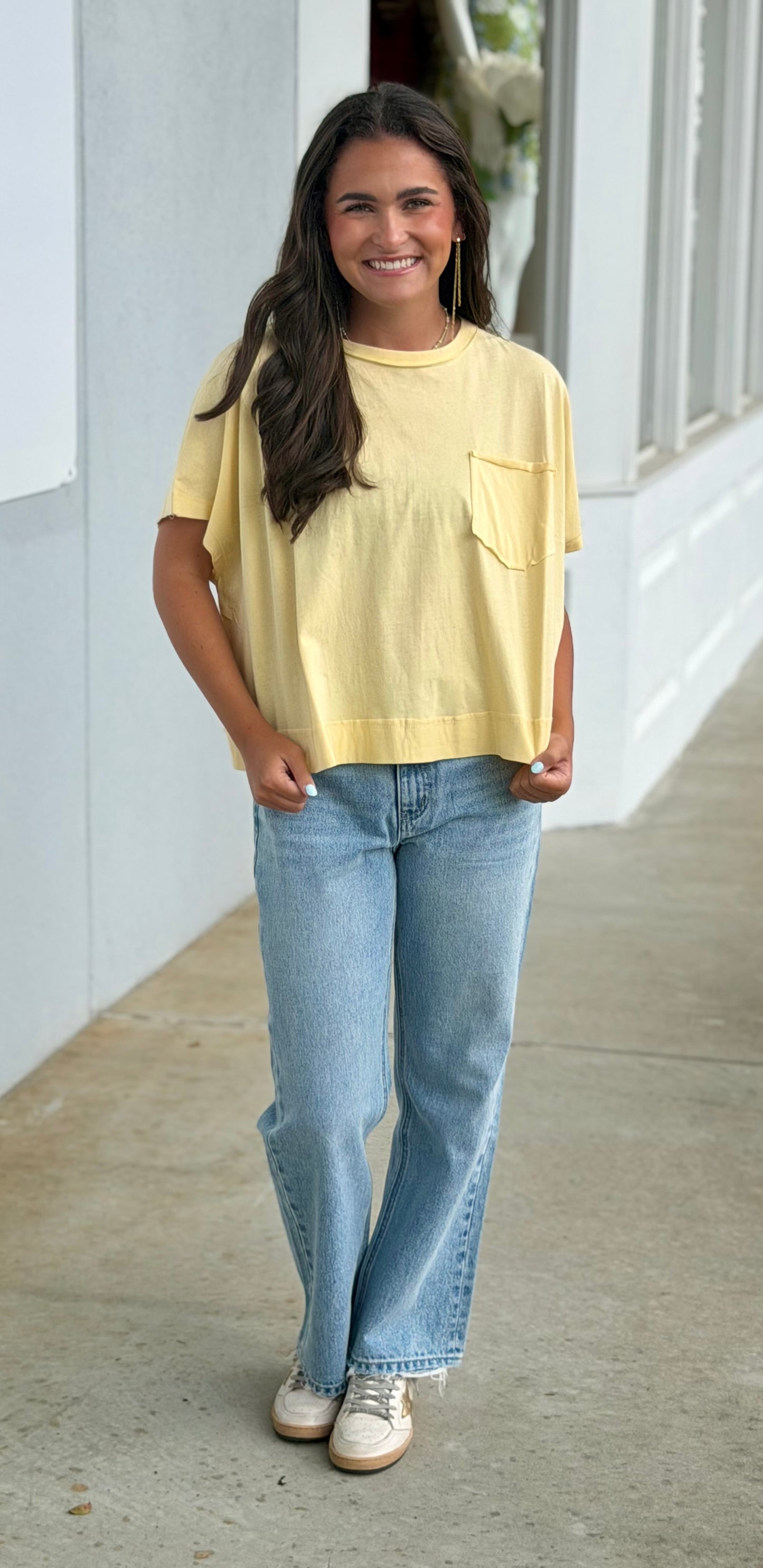 Oversized Boxy Top, Butter Yellow