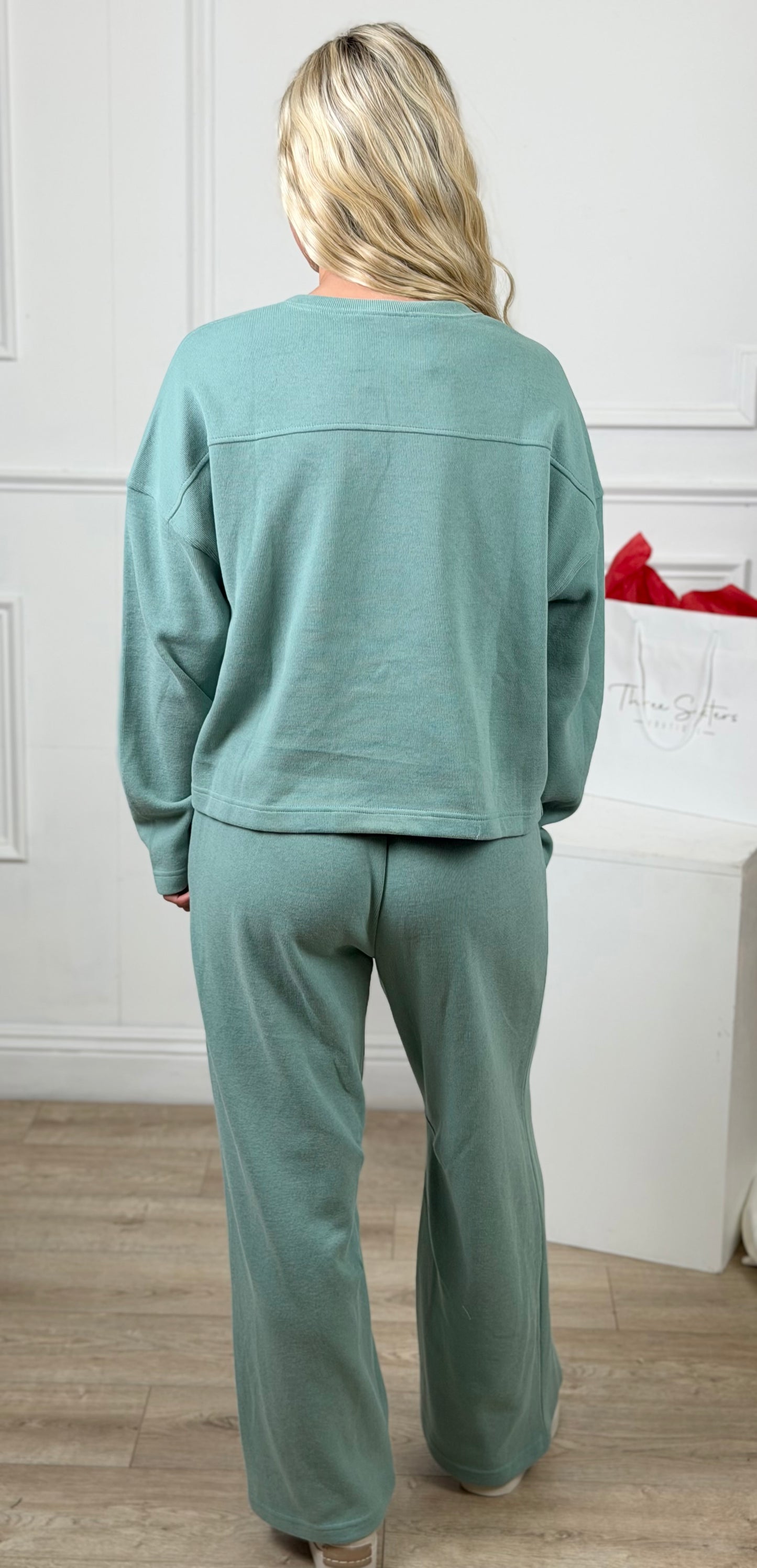 Knit Drawstring Pants, Pistachio