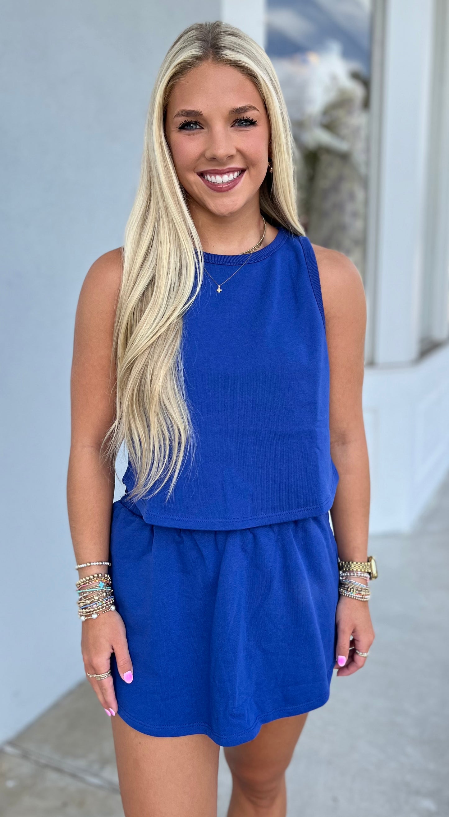 Kailee Tank/Skort Set , Cobalt Blue