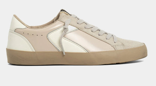 Robbie Beige Patent Sneaker