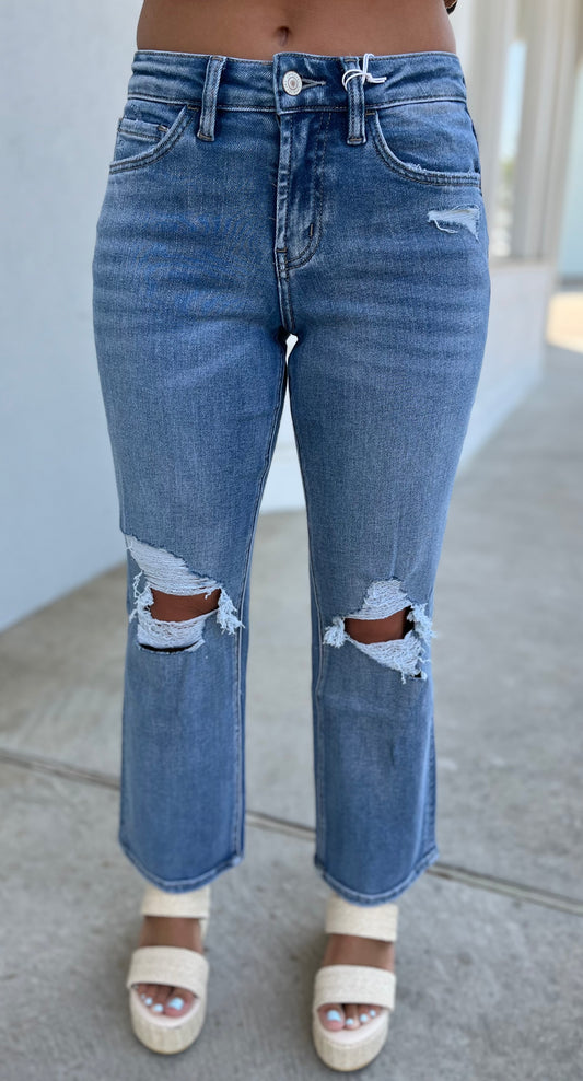 Embelia High Rise Crop Straight