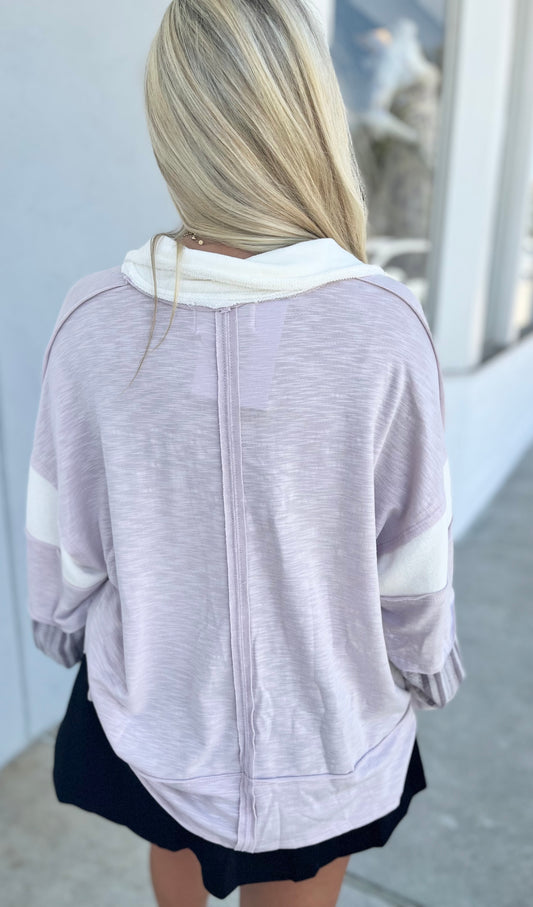 Lavender Multi Collared Pullover