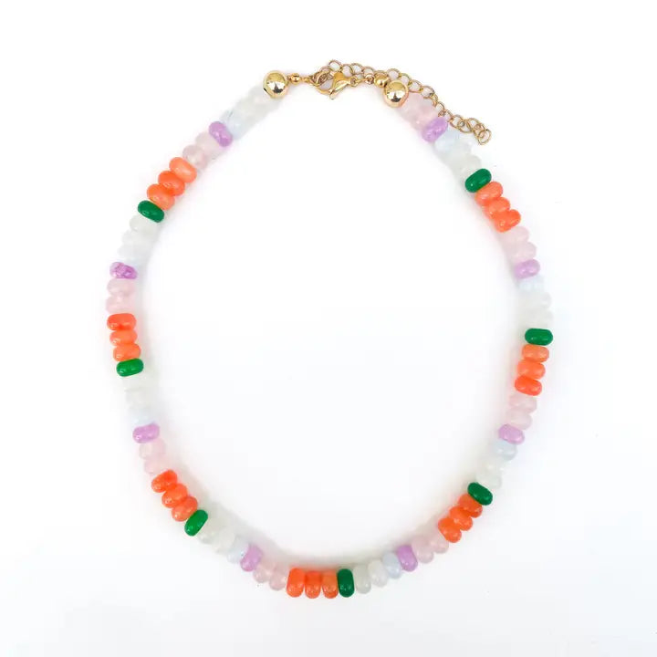 Fresh Squeezed Rainbow Gemstone Bead Necklace