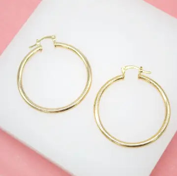 18K Gold Filled Slim Hoops