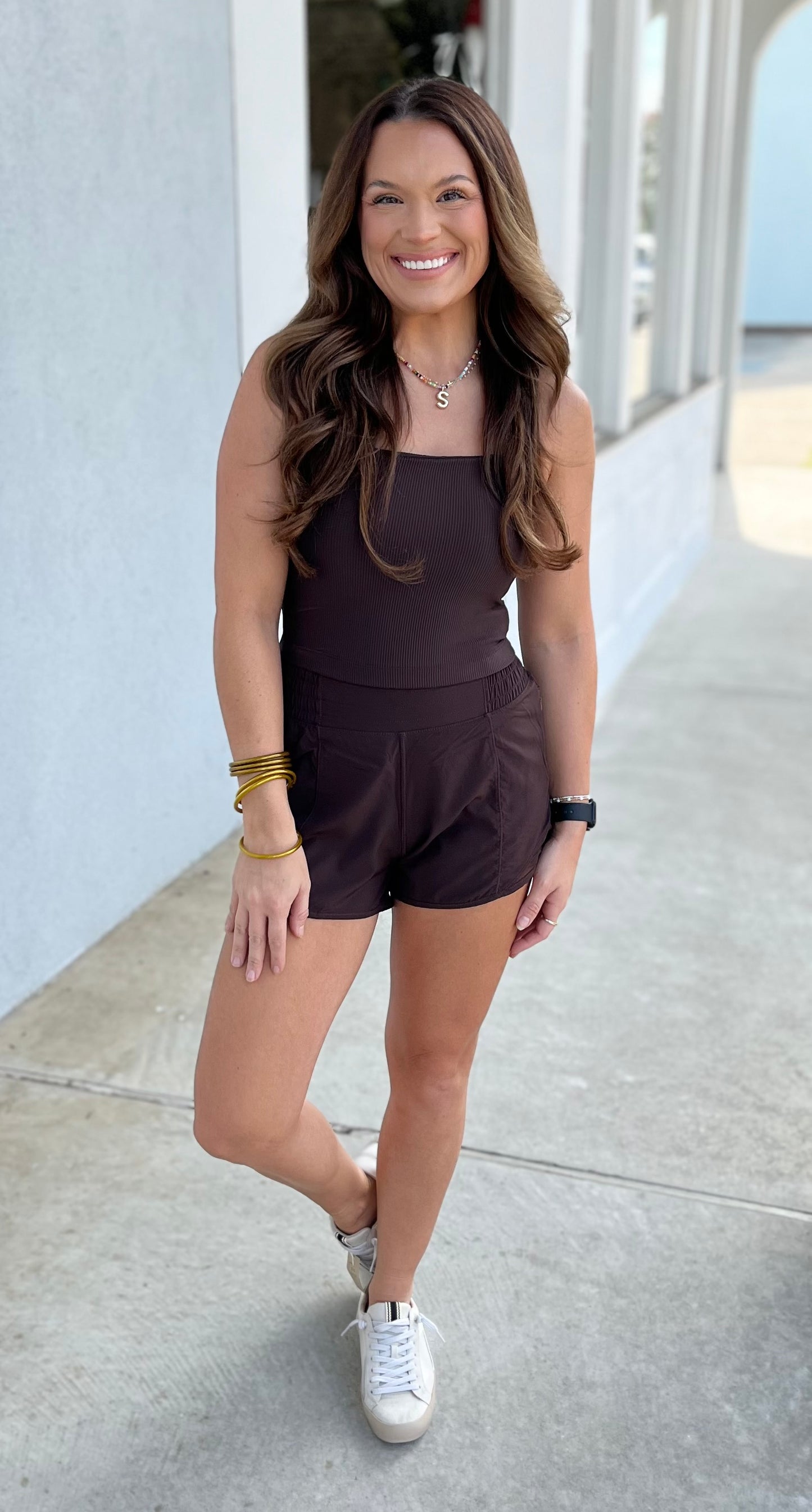 Active Short With Mesh, Espresso