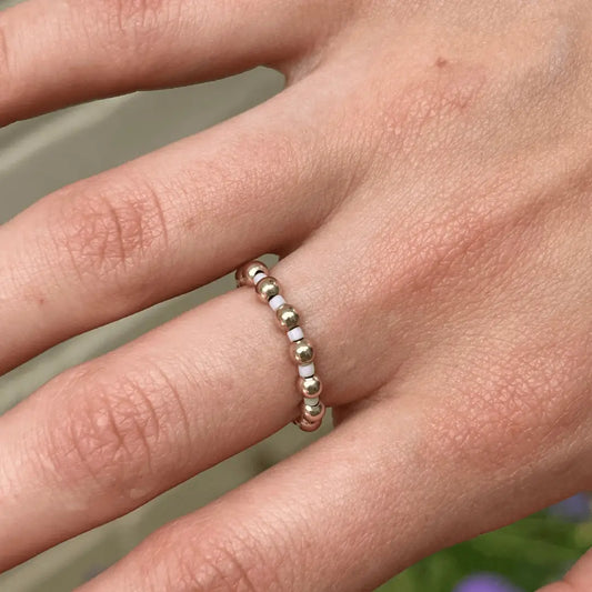 3mm Stretch Ring Pink/Gold Filled