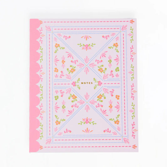 Scallop Notebook Floral Stitch