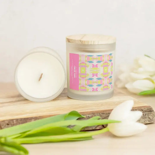 Glass Candle , Lemon Verbena