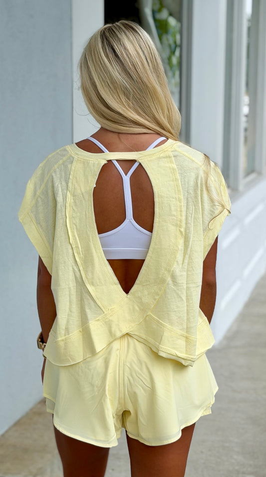 Cotton Slub Open Back Top, Lemonilla