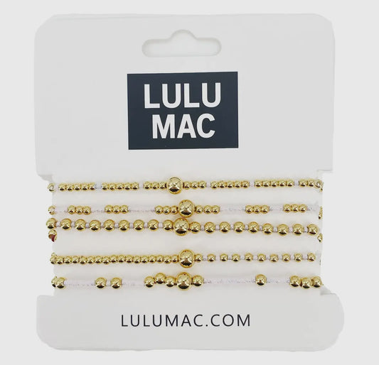 Lulu Mac Multi Color Bracelet Stack, White