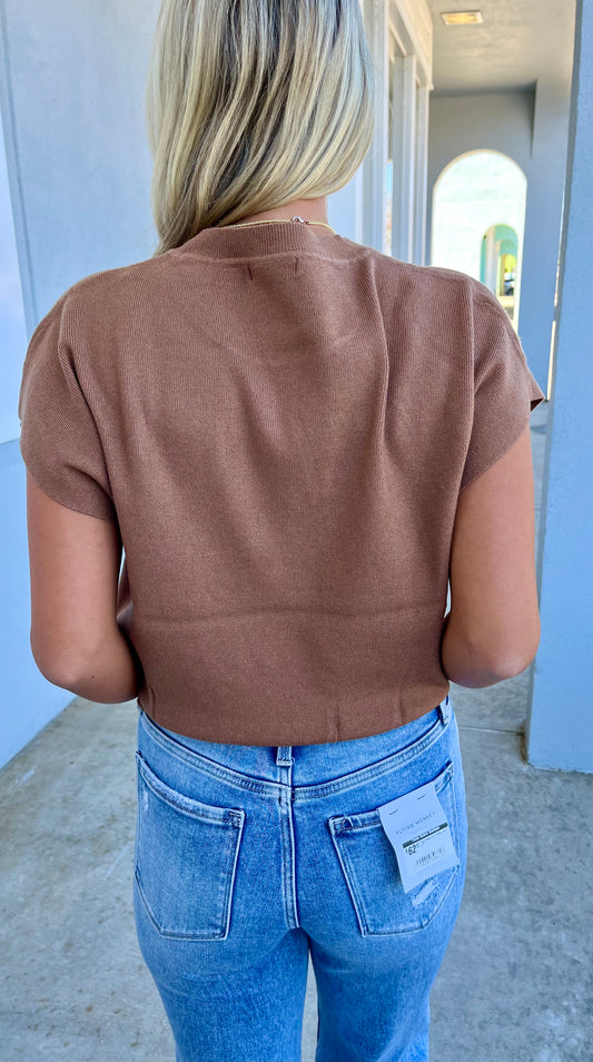 Round Neck Dolman Sleeve Sweater, Deep Camel