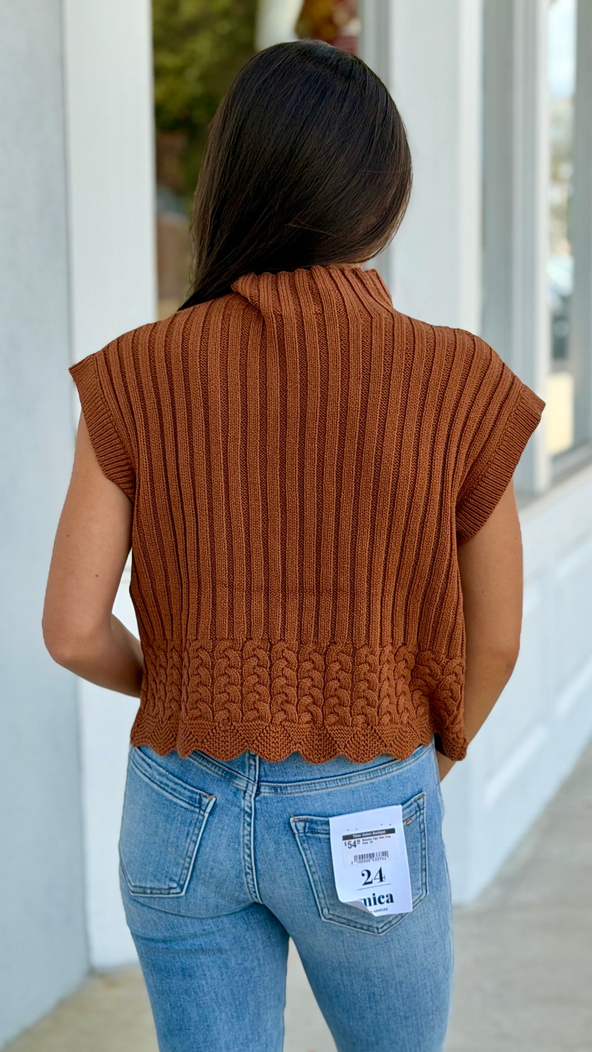 Cafe Turtleneck Sweater Cropped Vest