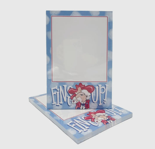 Blue and Red Fins Up Notepad