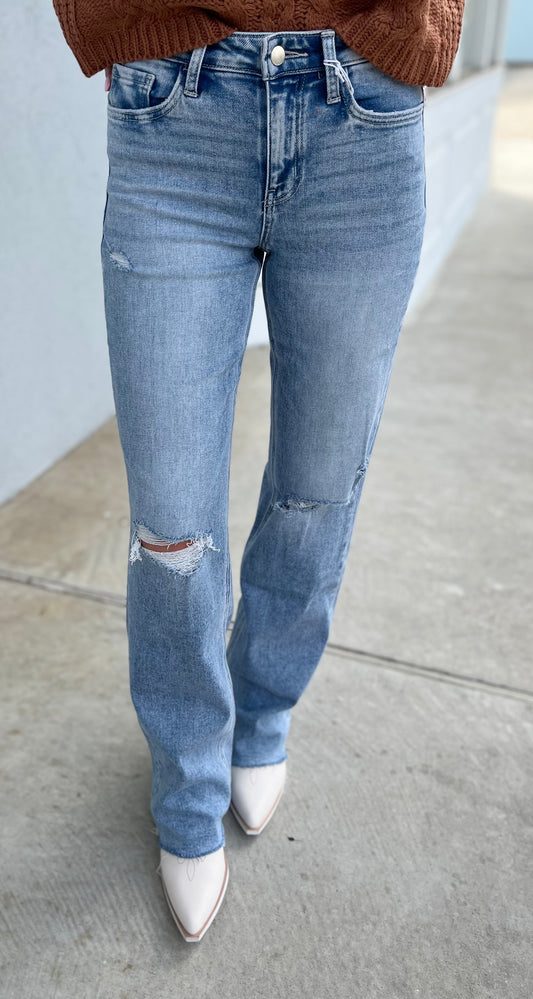 High Rise Slim Wide Jean