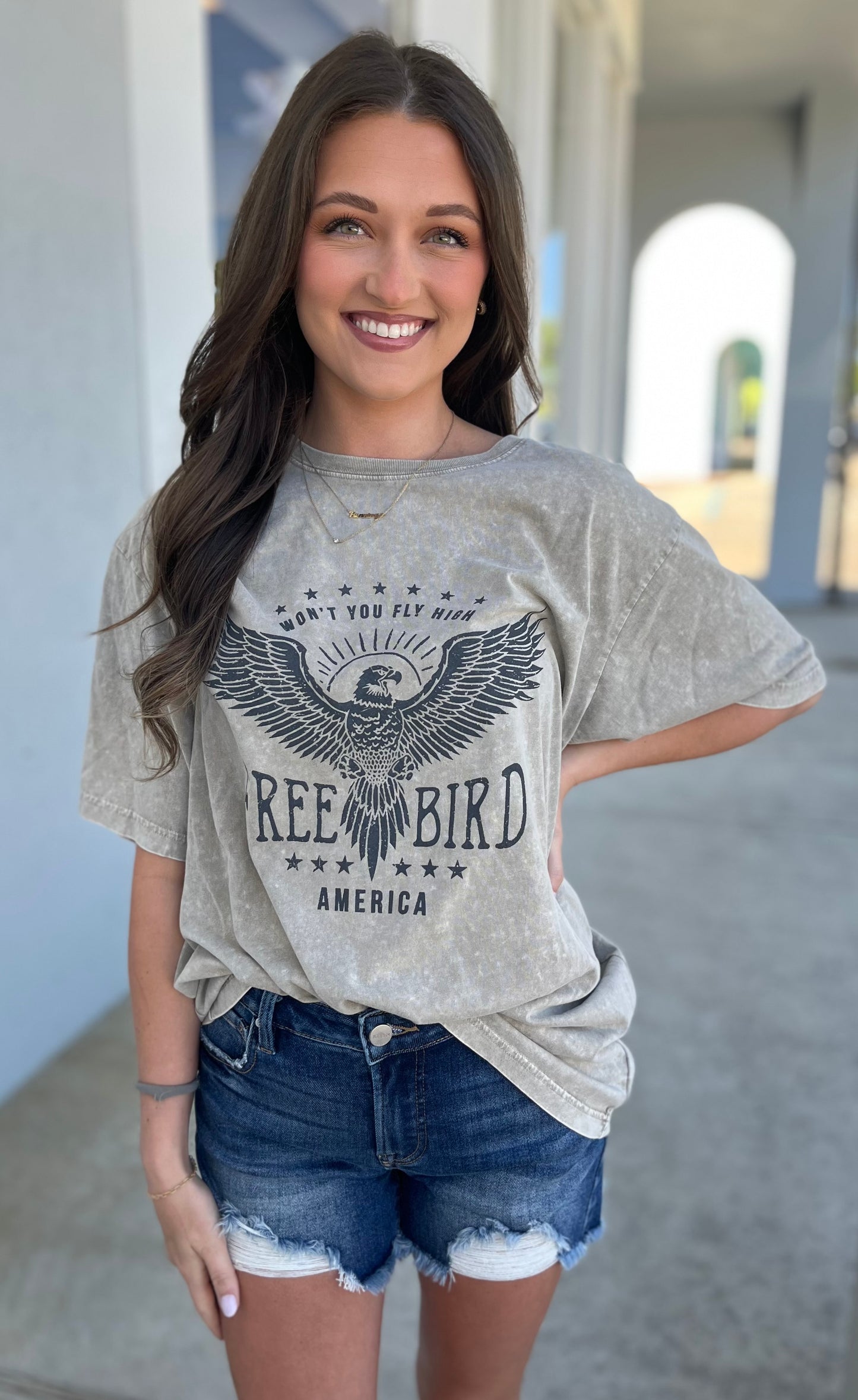 Mocha Free Bird Graphic Tee