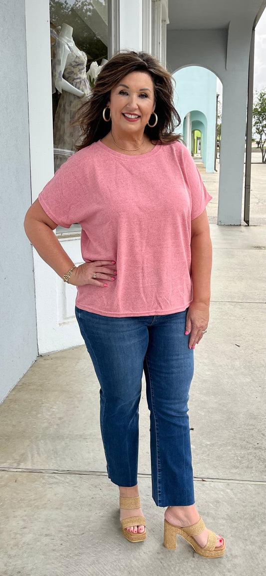 Pink Plus Round Neck Top