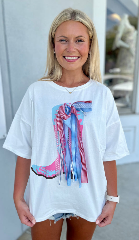 Off White Boots Graphic T Shirt