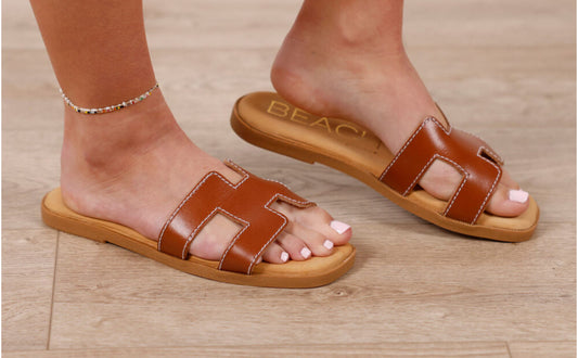 Arles Cognac Brown Slides
