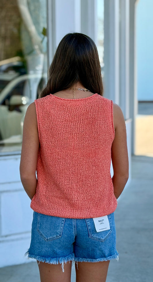 Textured Sweater Tank , Sunkist