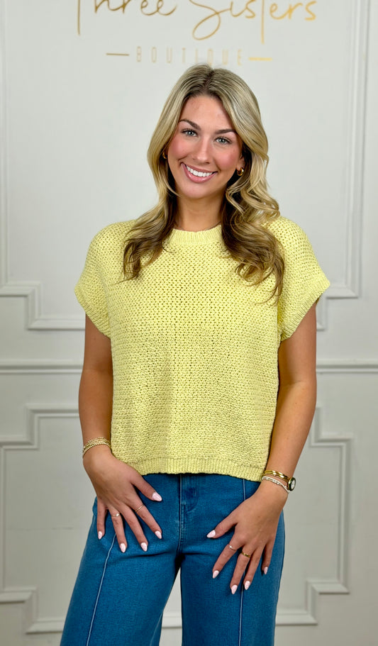 Butter Cream Cap Sleeve Knit Top