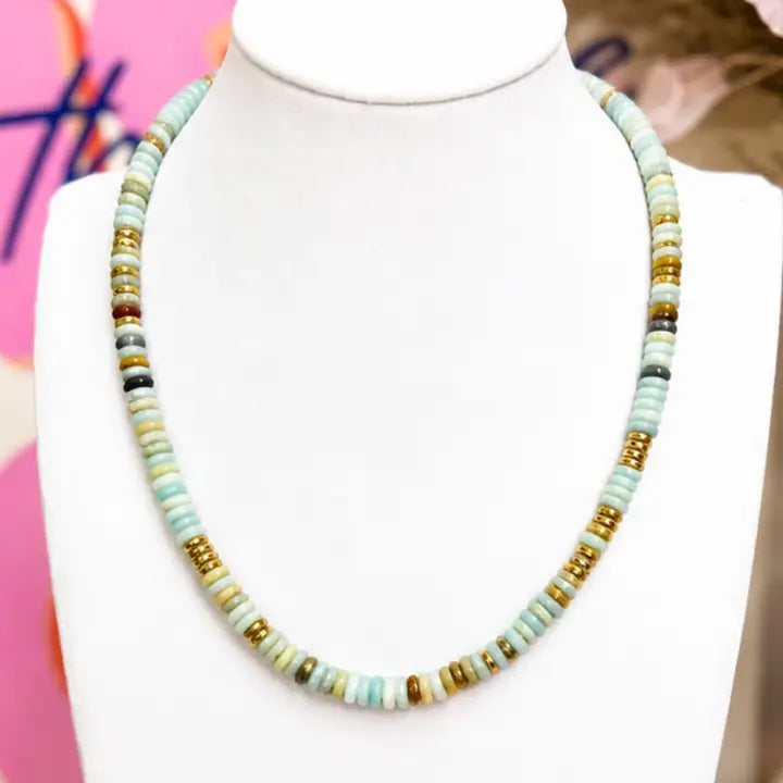 Coastal Stone Beaded Necklace