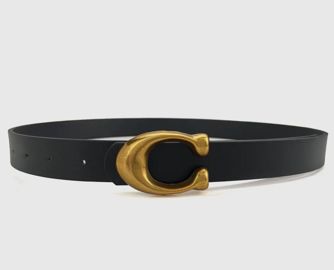 Retro U Belt Buckle, Black