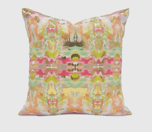 Gold Foil Vivian Kaleidoscope Pillow-Vevlet