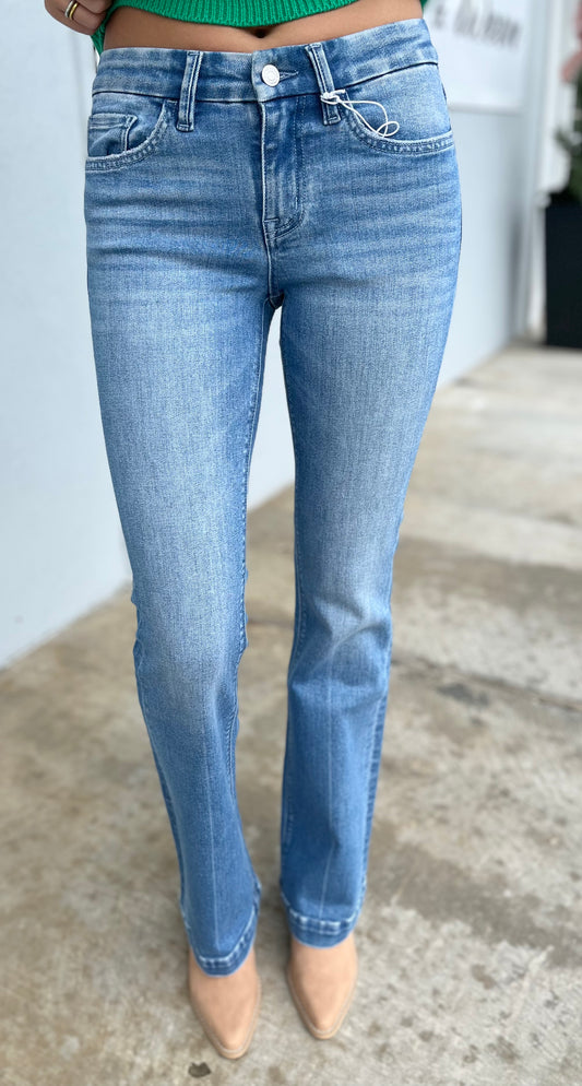 Mid Rise Seamless Throuser Hem Bootcut