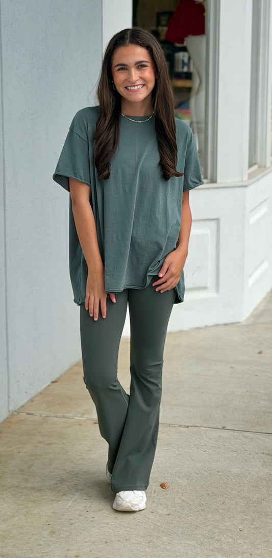 Grey Flare Leggings