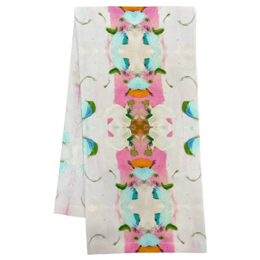 Monets Garden Pink Tea Towel