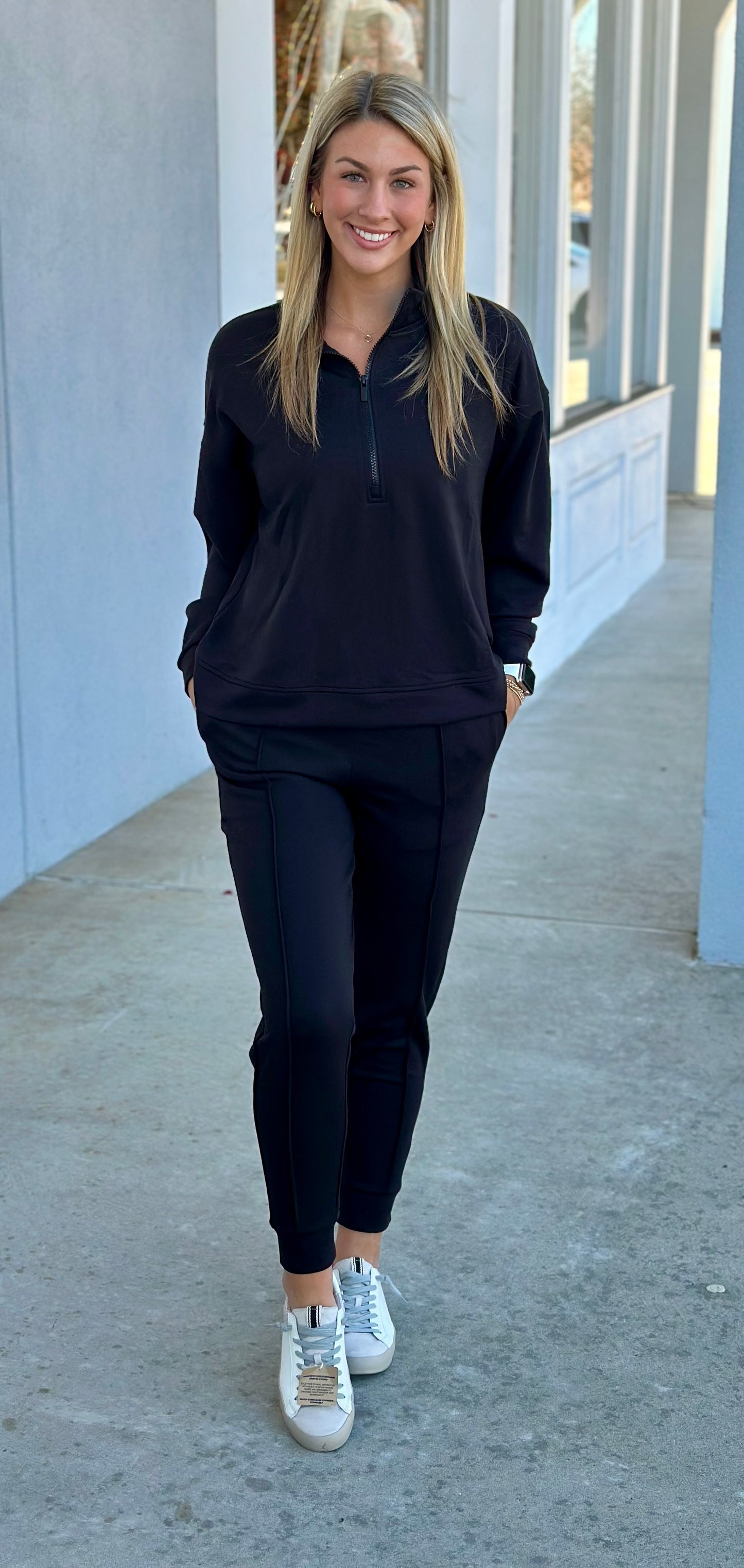Scuba Half Zip Pullover and Jogger SET, Black