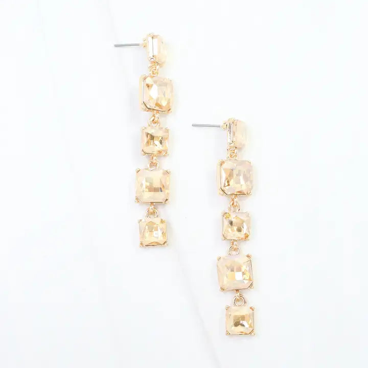 Corsica Crystal Drop Earring Champagne