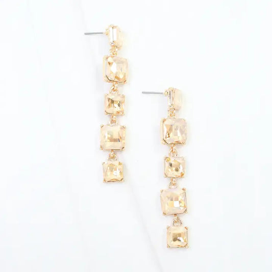 Corsica Crystal Drop Earring Champagne