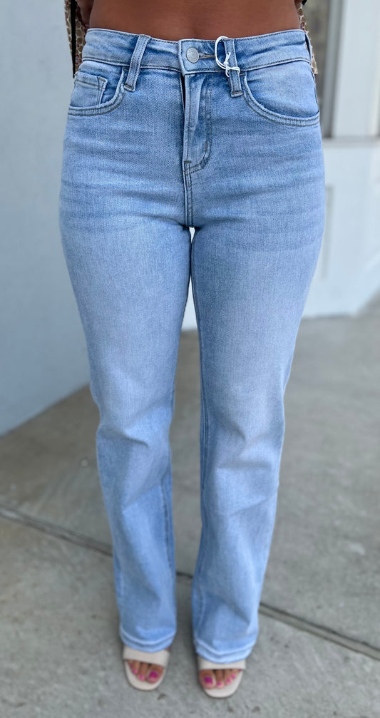 High Rise Slim Wide Jeans
