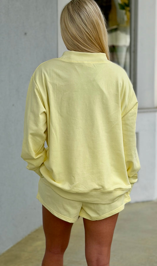 Lemon Mock Neck Pullover