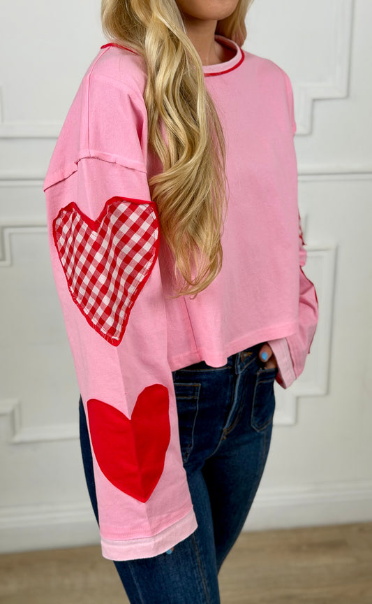 Valentine Heart Patchwork Top
