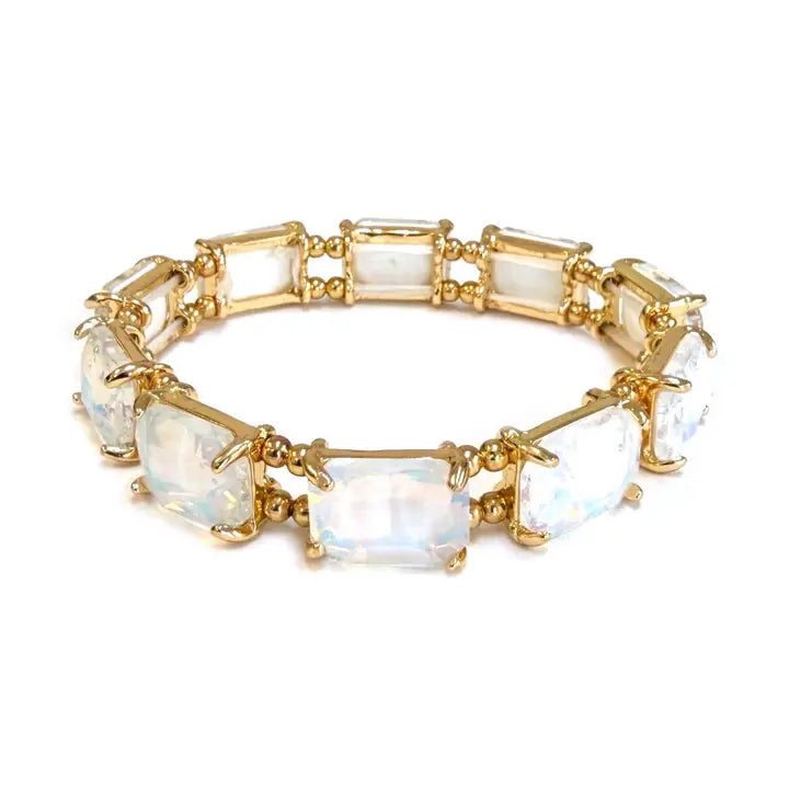 White Rectangle Crystal Bracelet