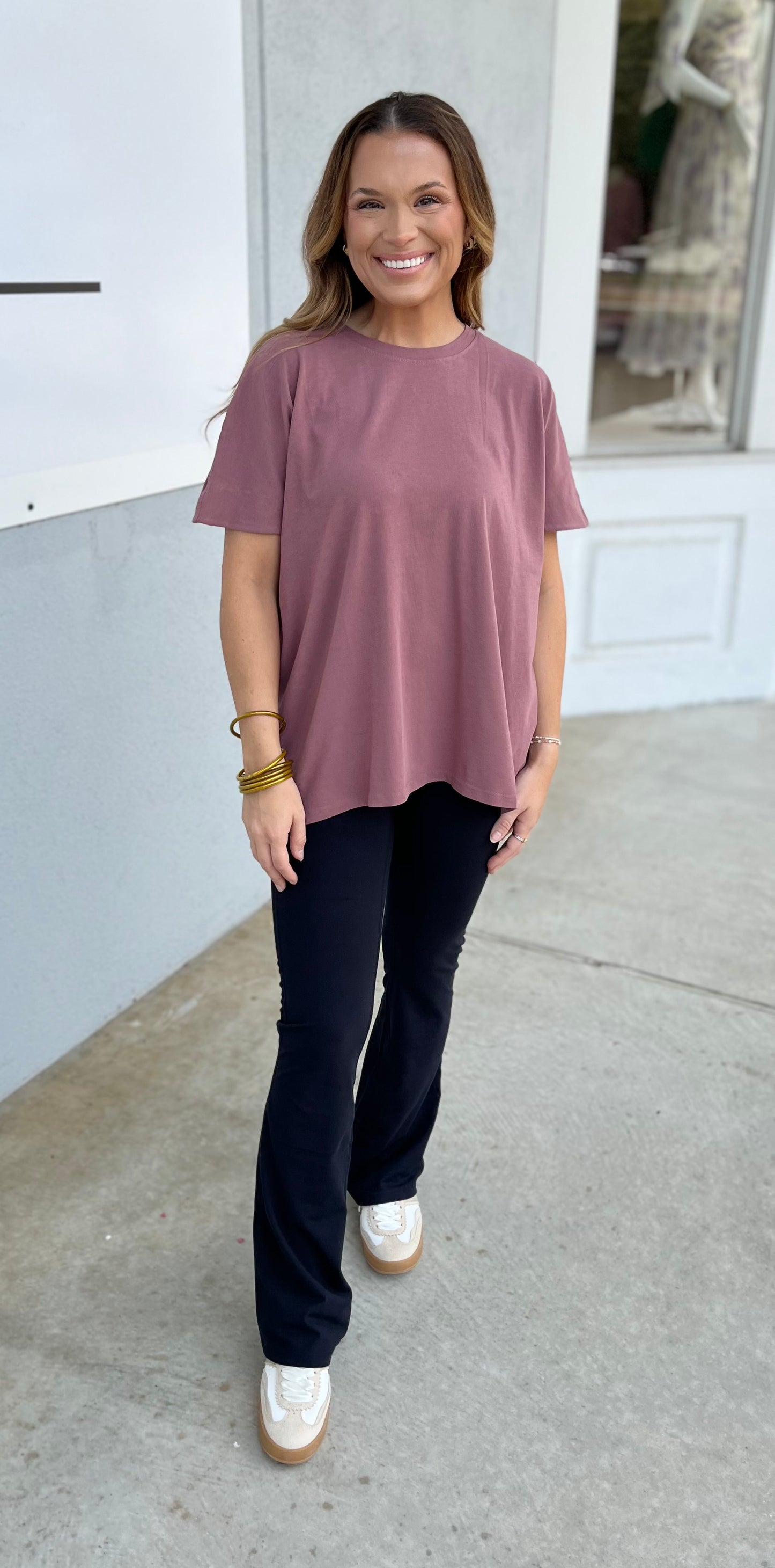 Shoreline Pima Cotton Slouchy Tee, Rose Taupe