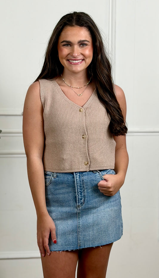 Isabel Sweater Vest, Taupe