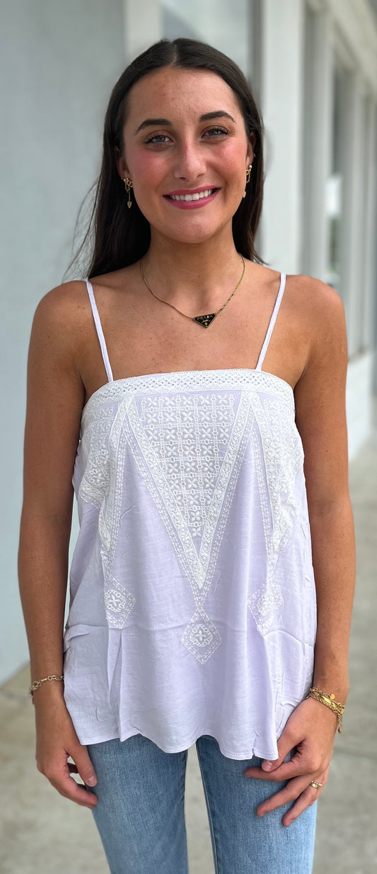Pale Lilac Embroidered Cami