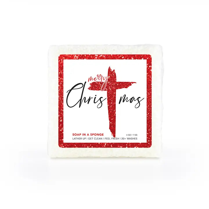 Merry Christmas Soap Sponge